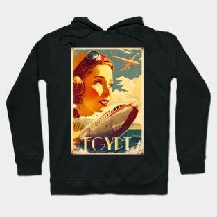 Egypt Pilot Vintage Travel Art Poster Hoodie